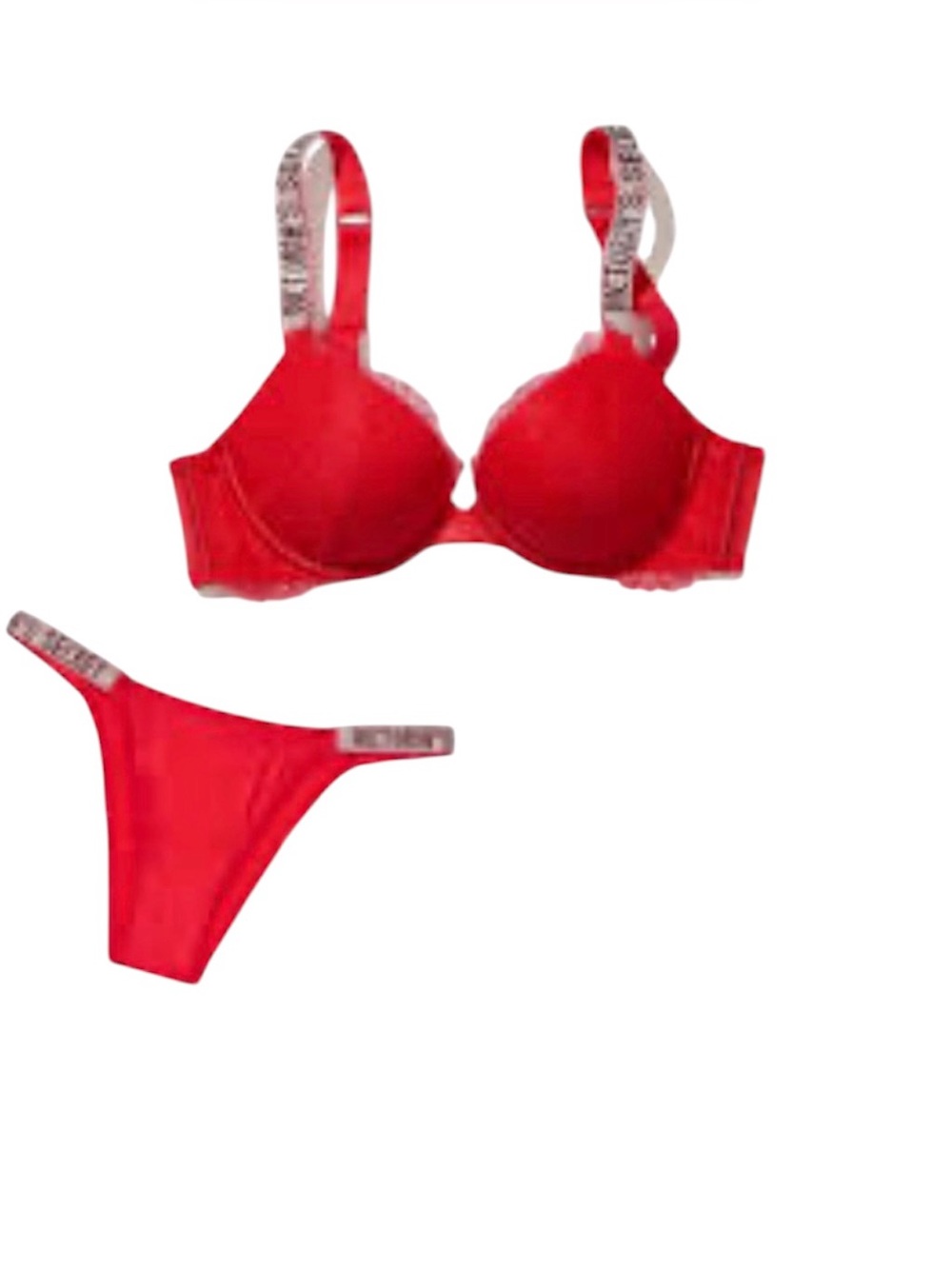 NWT 2pc Set Victoria’s Secret Lace Shine Strap Collection Lingerie Bra & Panty